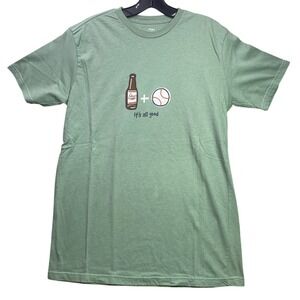Positivitees Shirt Mens Medium Beer Baseball Minimalist Everyday Streetwear